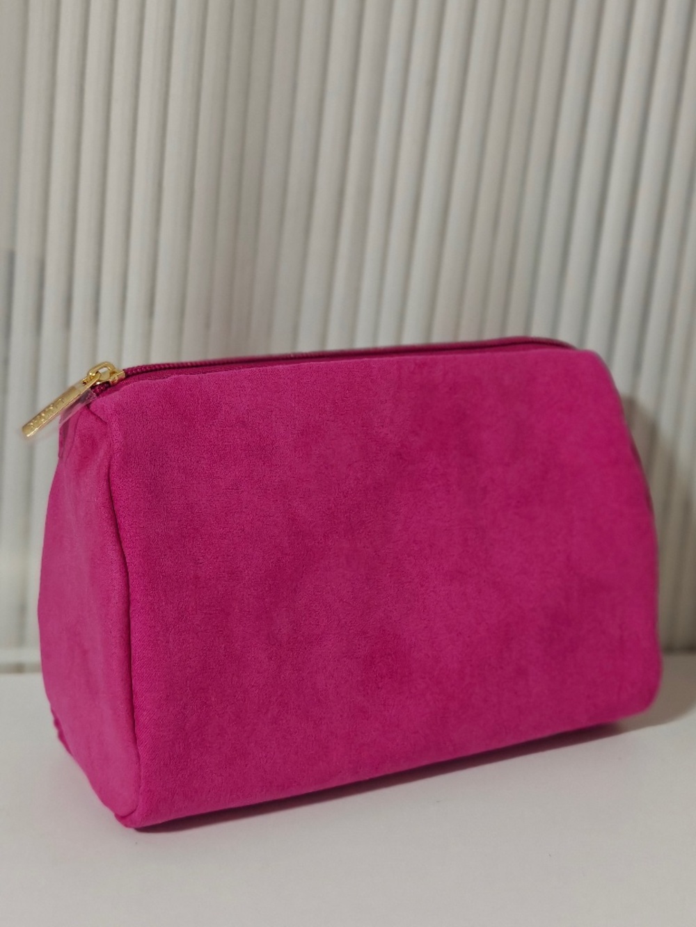 New ULTA Makeup Skincare Travel Bag Zipper Pink Sherpa Case 8"x5"x3"